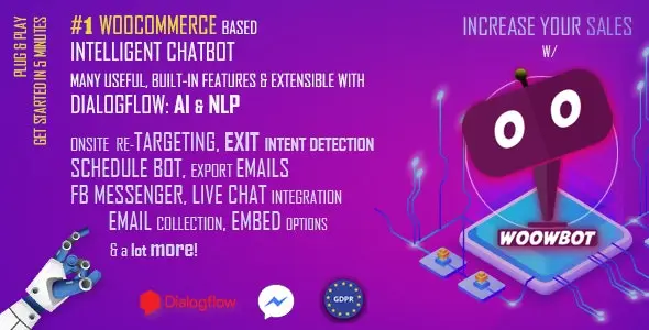 ChatBot for WooCommerce 13.6.8 – Retargeting Exit Intent Abandoned Cart Facebook Live Chat – WoowBot