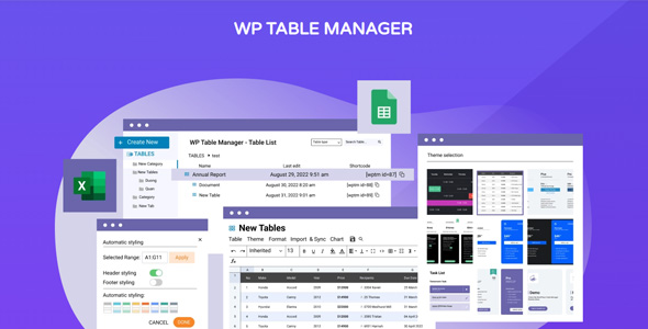 WP Table Manager 3.7.0 WordPress Table Editor Plugin
