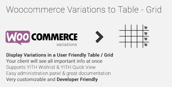 woocommerce variations to table grid 1 4 17