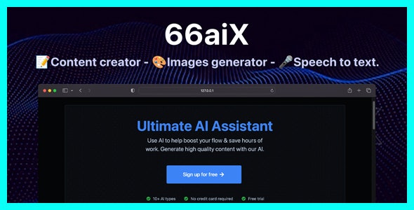 66aix 9 0 nulled ai content chat bot images generator speech to text saas