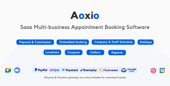 aoxio 2 0 nulled saas multi business service booking software