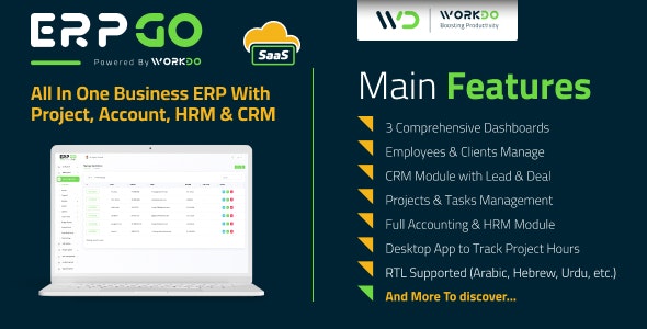 erpgo saas 4 8 0 nulled – all in one business erp with project account hrm crm