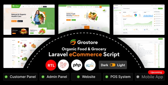 grostore 2 1 0 food grocery laravel ecommerce with admin dashboard