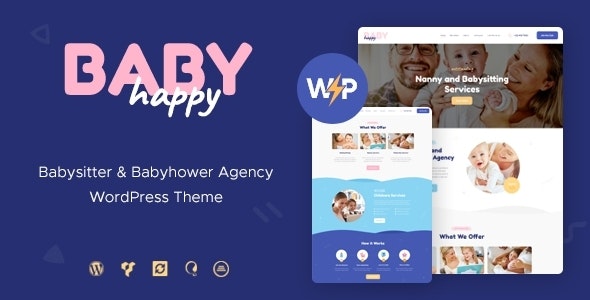 happy baby 1 2 7 nanny babysitting services children wordpress theme