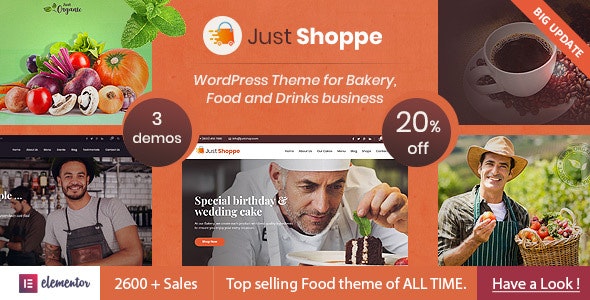 justshoppe 12 2 elementor cake bakery food wordpress
