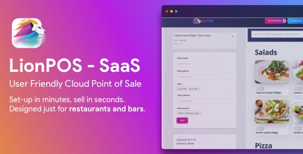 lion pos 3 5 0 saas point of sale script for restaurants and bars with floor plan