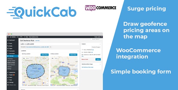 quickcab 1 2 8 woocommerce taxi booking plugin