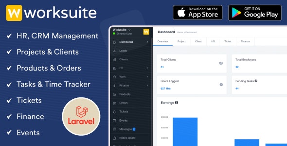 worksuite 5 2 91 nulled hr crm and project management