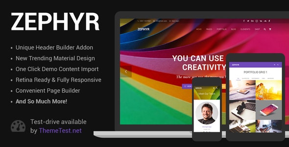 zephyr 8 16 0 nulled material design wordpress theme