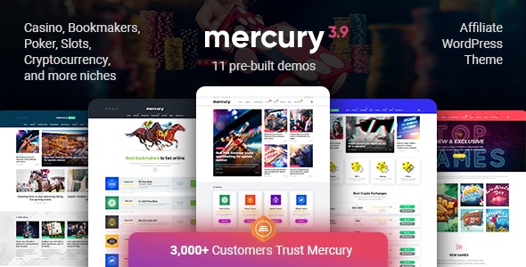 mercury 3 9 4 nulled affiliate wordpress theme casino gambling other niches reviews news