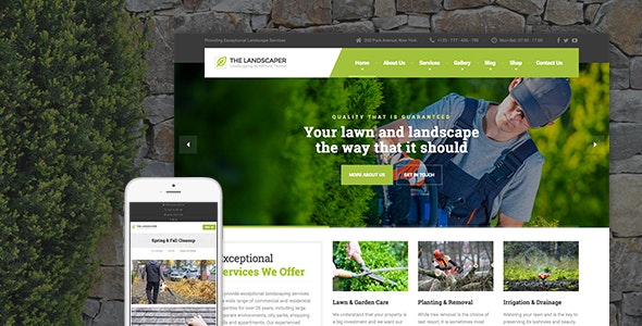 the landscaper 4 2 lawn landscaping wp theme