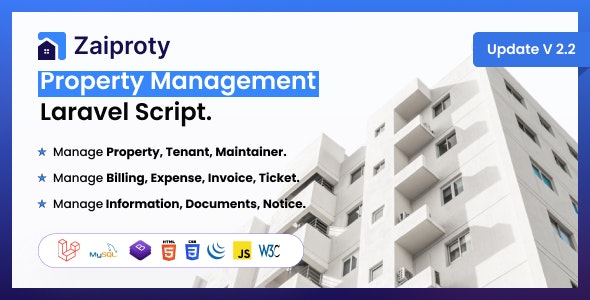 zaiproty 2 2 nulled property management laravel script