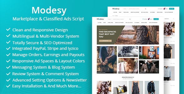 modesy 2 4 0 nulled marketplace classified ads script