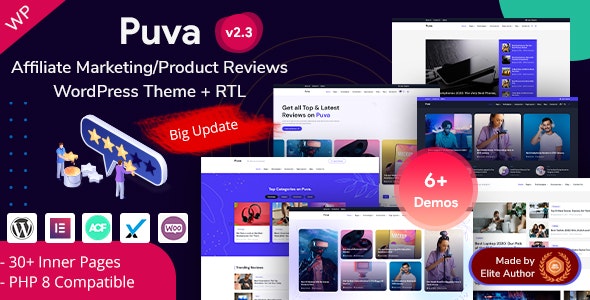 puva 2 3 online blogging affiliate product reviews wordpress theme