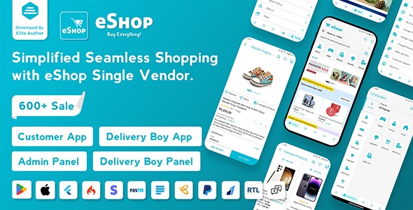 eshop 4 0 6 nulled ecommerce single vendor app shopping ecommerce app with flutter