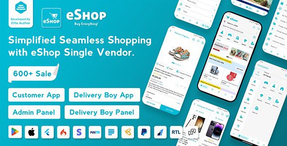 eshop 4 0 6 nulled ecommerce single vendor app shopping ecommerce app with flutter 1