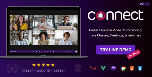 connect 2 5 0 video conference online meetings live class webinar whiteboard live chat 1