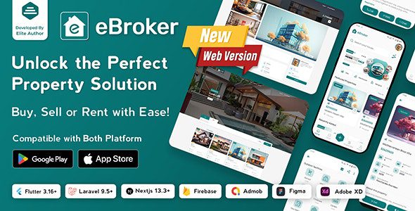 ebroker 1 1 4 real estate property buy rent sell flutter app with laravel admin panel web version