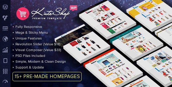 kuteshop 4 2 1 fashion electronics marketplace elementor woocommerce theme rtl supported