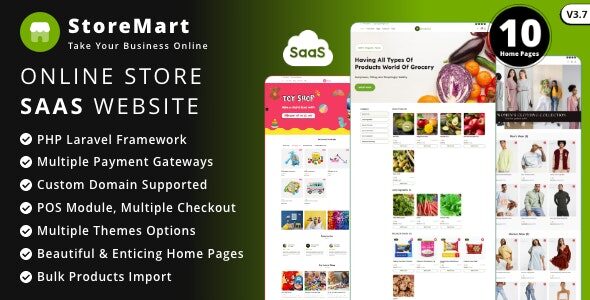 storemart saas 3 7 online product selling business website builder 1