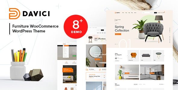 davici 1 2 9 furniture woocommerce wordpress theme