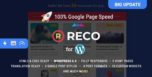 reco 5 1 0 minimal lightweight amp theme for freebies